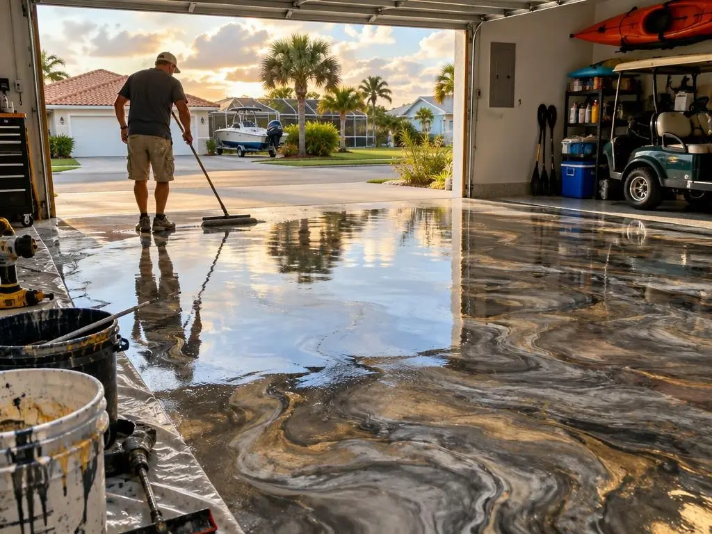 Metallic Marble Epoxy in Melbourne, FL
